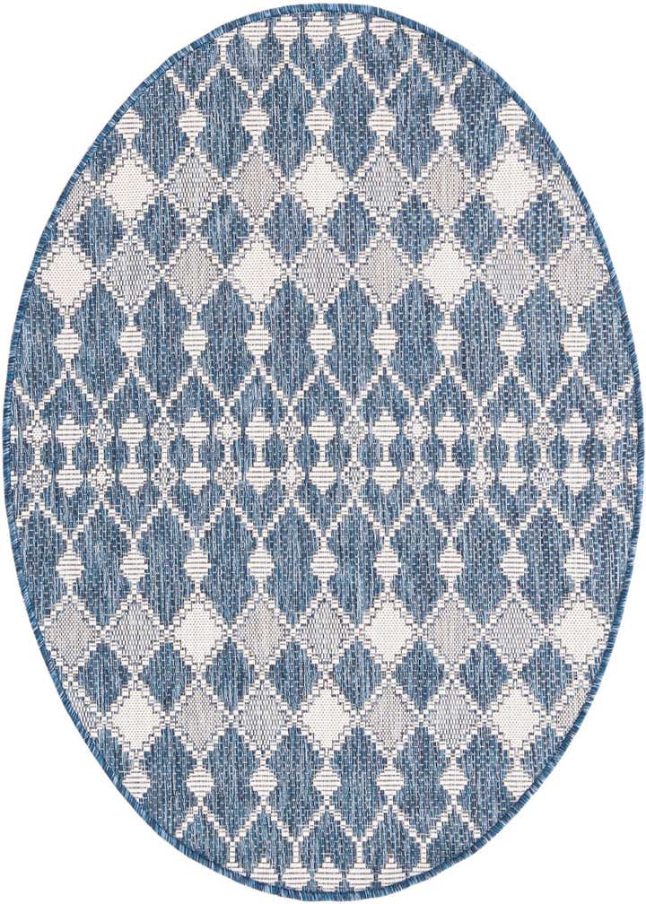 4' x 4' Easy-Clean Trellis Indoor / Outdoor Round Rug