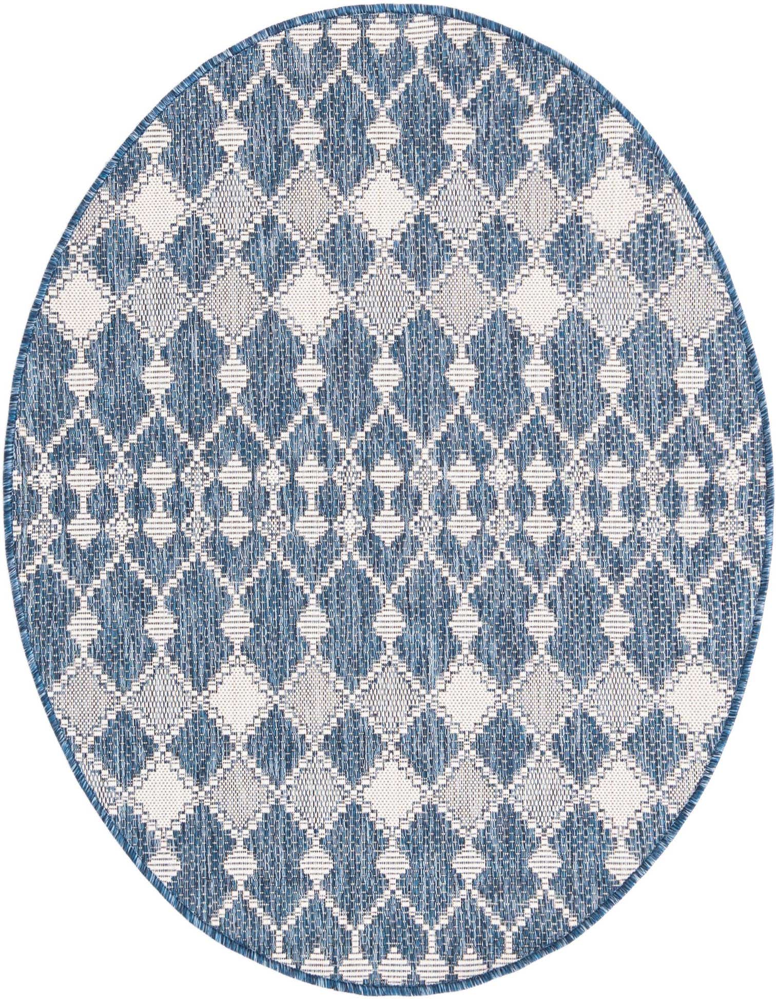 4' x 4' Easy-Clean Trellis Indoor / Outdoor Round Rug