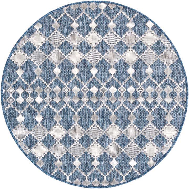 4' x 4' Easy-Clean Trellis Indoor / Outdoor Round Rug