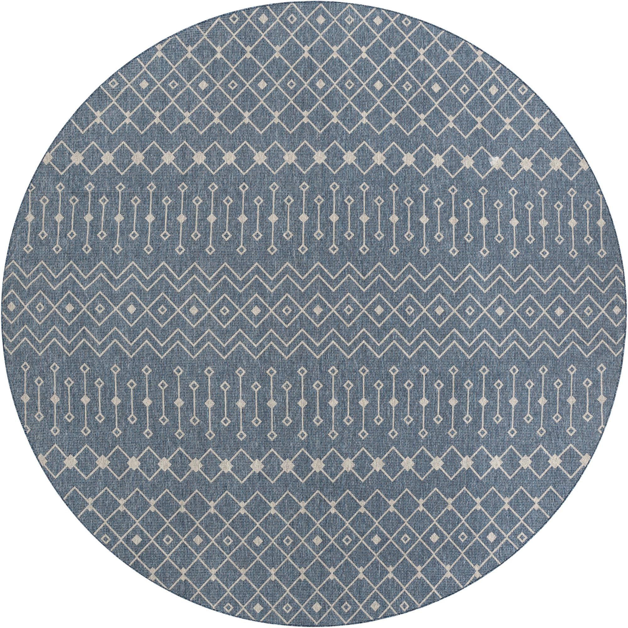 Primary image 13' x 13'  Washable Trellis Indoor / Outdoor Round Rug