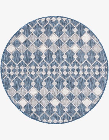 4' x 4' Easy-Clean Trellis Indoor / Outdoor Round Rug