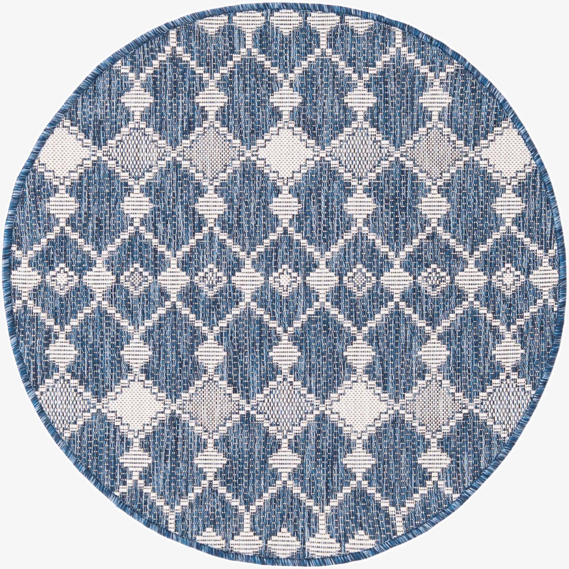 3' x 3'  Washable Trellis Indoor / Outdoor Round Rug