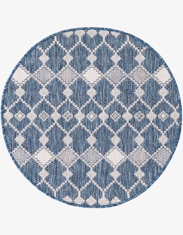 3' x 3' Easy-Clean Trellis Indoor / Outdoor Round Rug