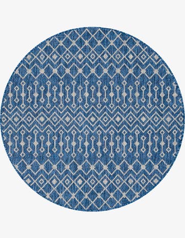 5' 3 x 5' 3 Easy-Clean Trellis Indoor / Outdoor Round Rug