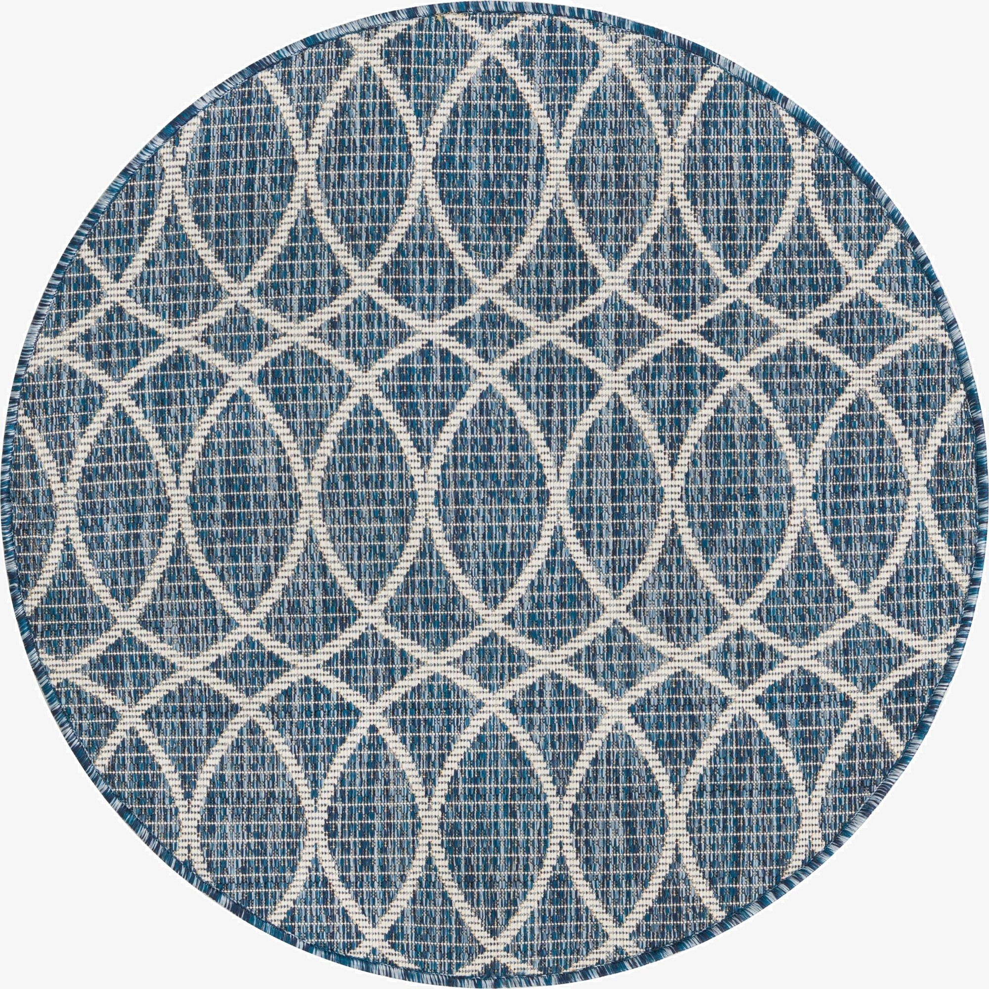 3' x 3'  Washable Trellis Indoor / Outdoor Round Rug