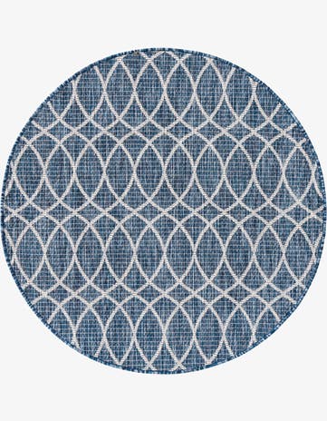 4' x 4' Easy-Clean Trellis Indoor / Outdoor Round Rug