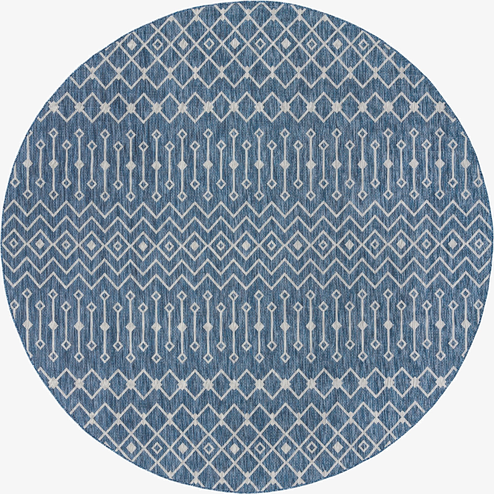 12' x 12'  Washable Trellis Indoor / Outdoor Round Rug
