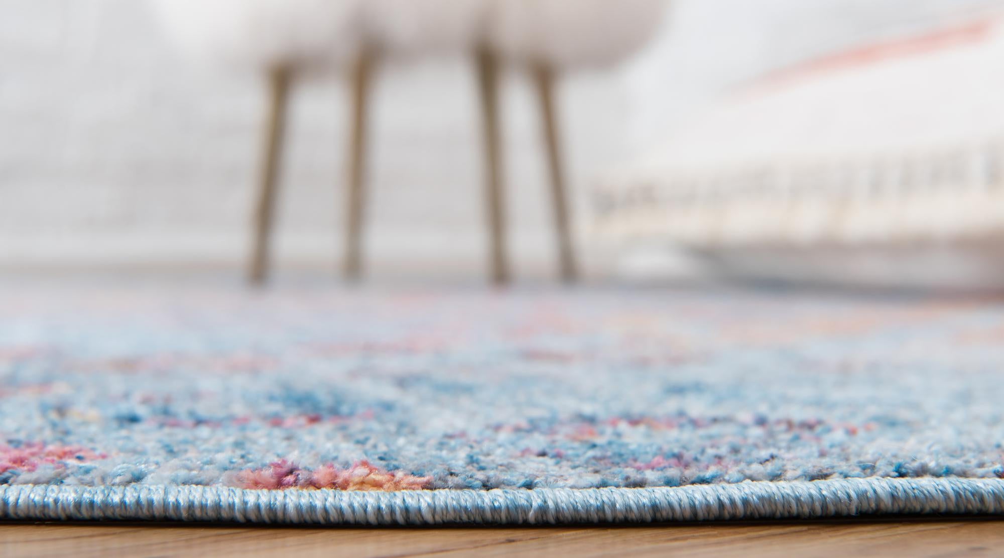 Blue 185cm x 185cm Prism Round Rug Rugs UK