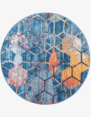 Blue Prism Round Rug