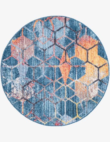 Blue Prism Round Rug