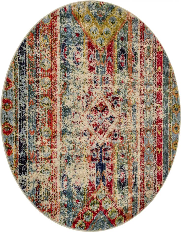 Detail image of 4' x 4' Washable Santa Fe Round Rug