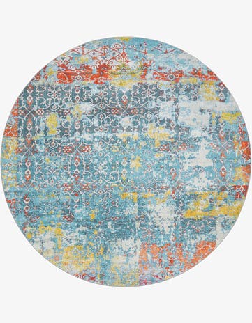 Blue Santiago Round Rug