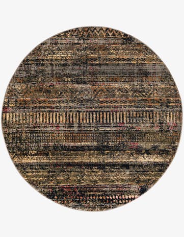 Blue Saturn Round Rug