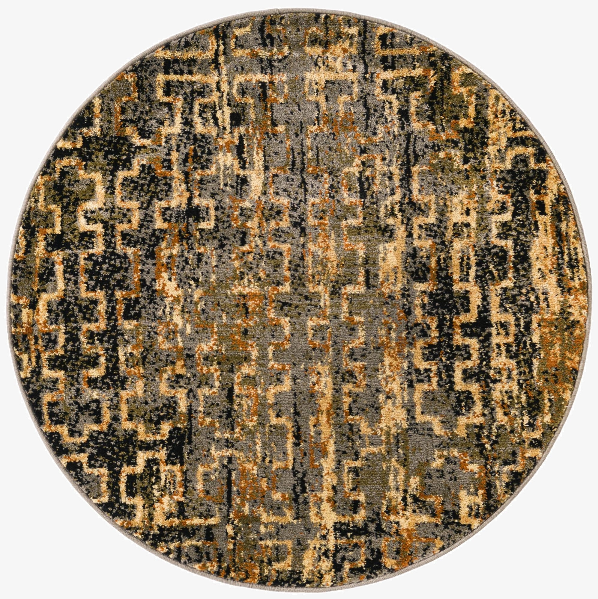 3' 3 x 3' 3 Saturn Round Rug