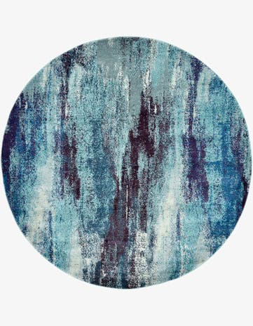 Blue Washable Sevilla Round Rug
