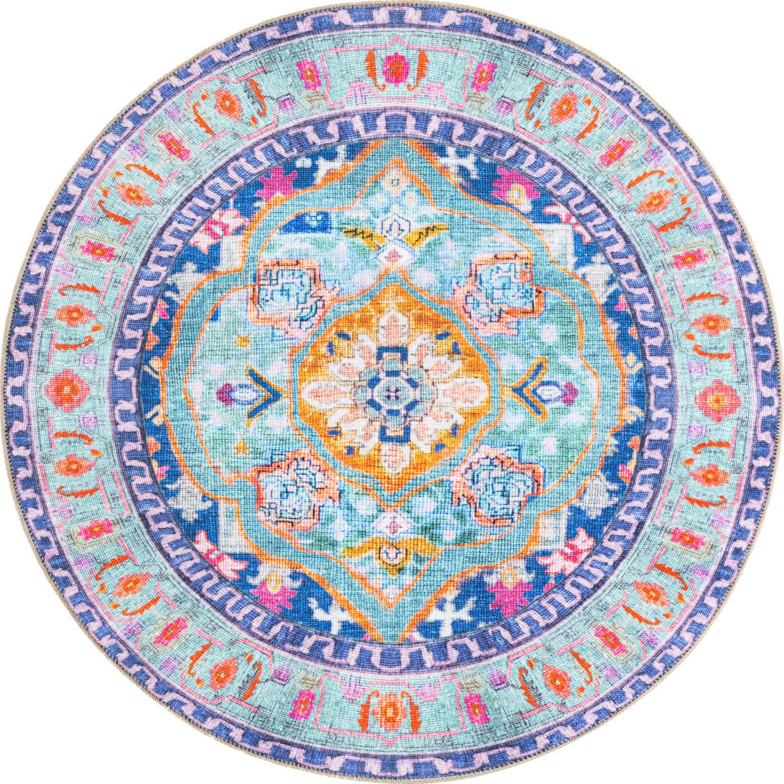 3' 6 x 3' 6 Washable Timeless Round Rug