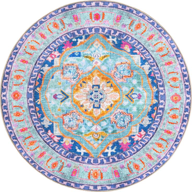 Detail image of 3' 6 x 3' 6 Washable Timeless Round Rug