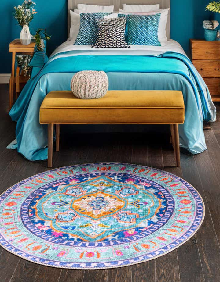 3' 6 x 3' 6 Washable Timeless Round Rug
