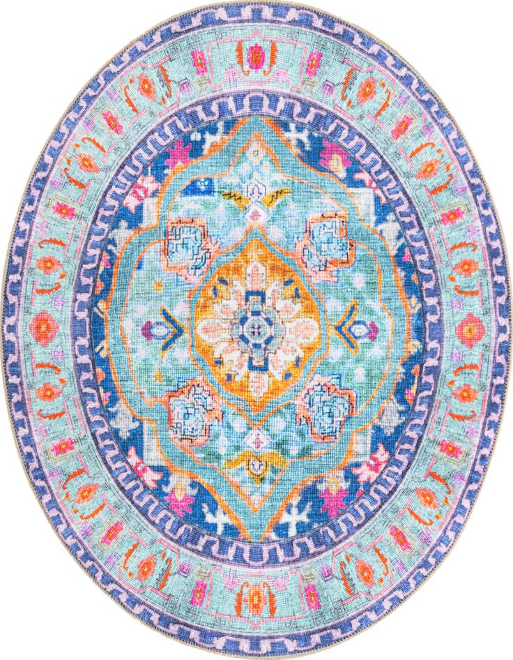 Detail image of 5' x 5' Washable Timeless Round Rug