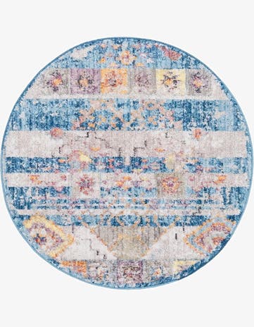 Blue Vega Round Rug