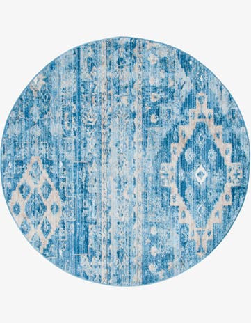 Blue Vega Round Rug