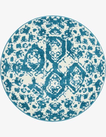Blue Veneto Round Rug