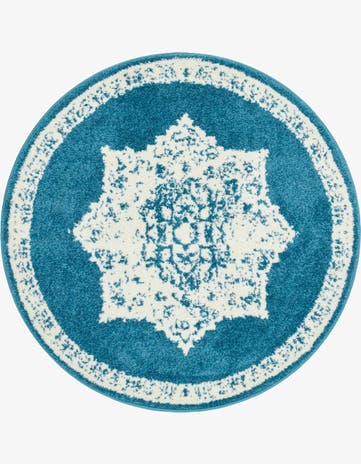 Blue Veneto Round Rug