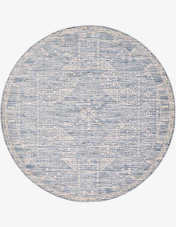 Blue Victoria Round Rug