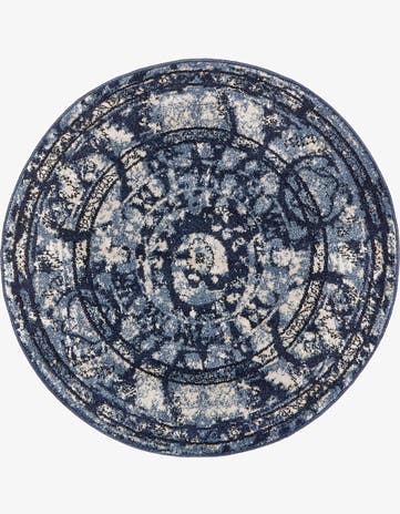 Blue Vista Round Rug