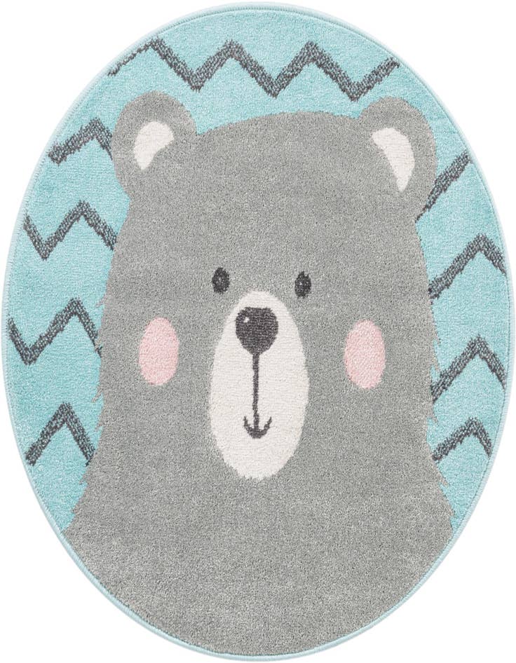 Detail image of 3' 3 x 3' 3 Bear Whimsy Kids Round Rug