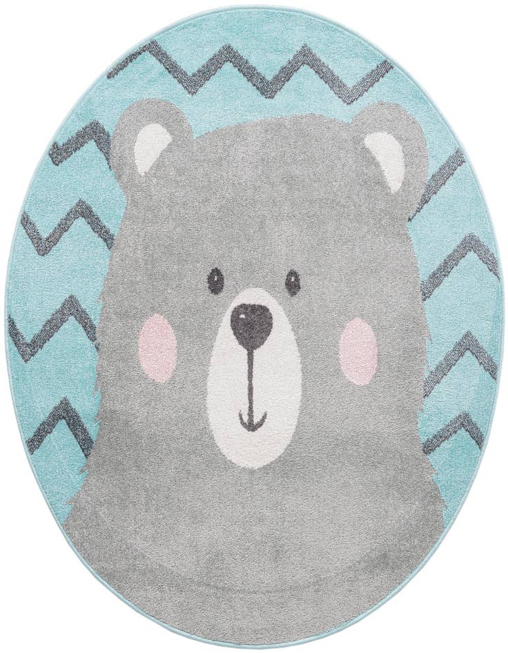 Detail image of 5' 3 x 5' 3 Bear Whimsy Kids Round Rug