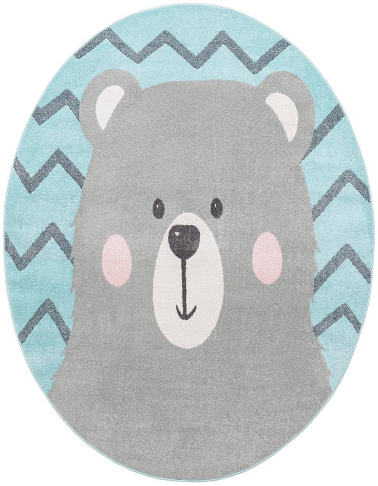 Detail image of 7' 10 x 7' 10 Bear Whimsy Kids Round Rug