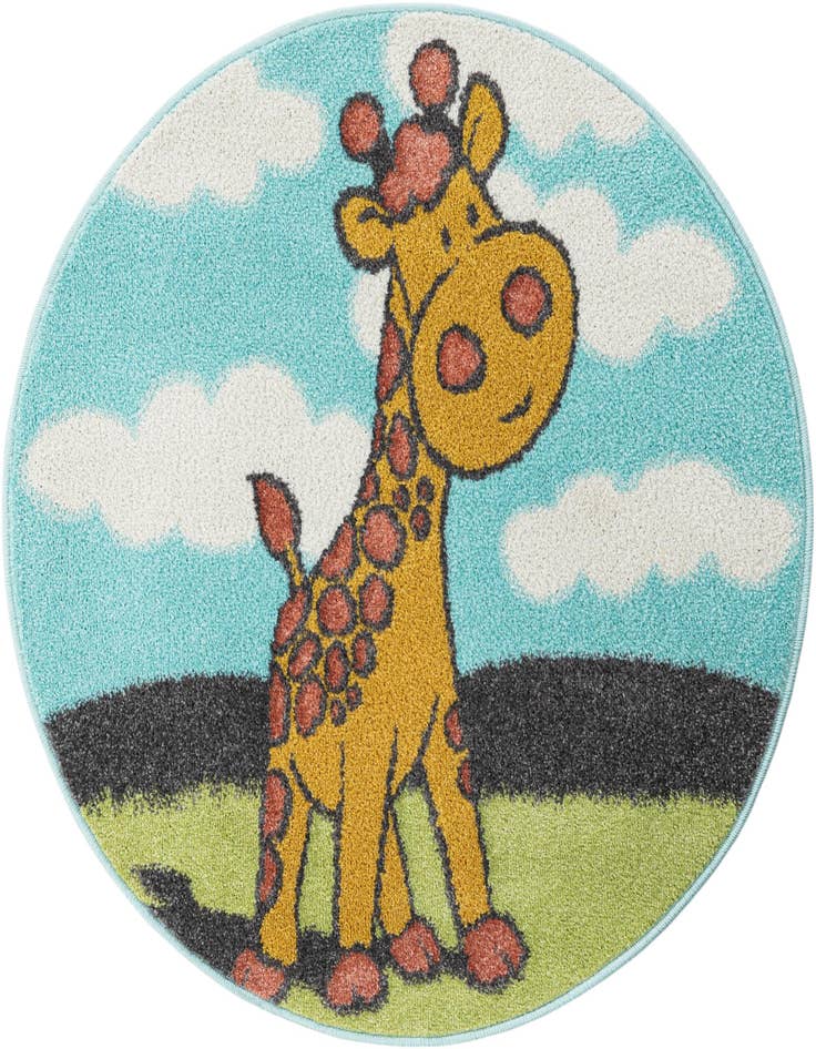 Detail image of 3' 3 x 3' 3 Giraffe Whimsy Kids Round Rug