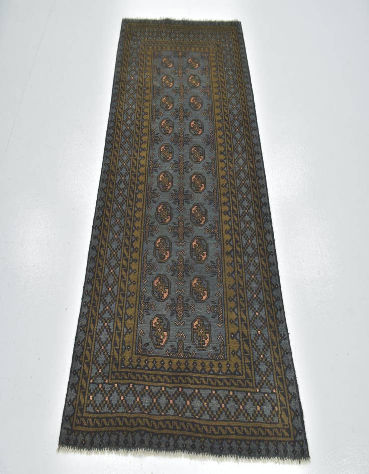 Detail image of 3' 5 x 6' 5 Hand Knotted Afghan Akhche Wool Runner Rug