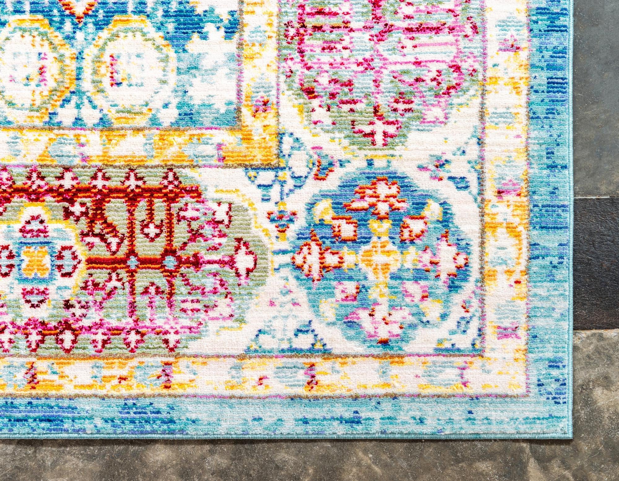 2' 7 x 9' 10 Aqua Runner Rug