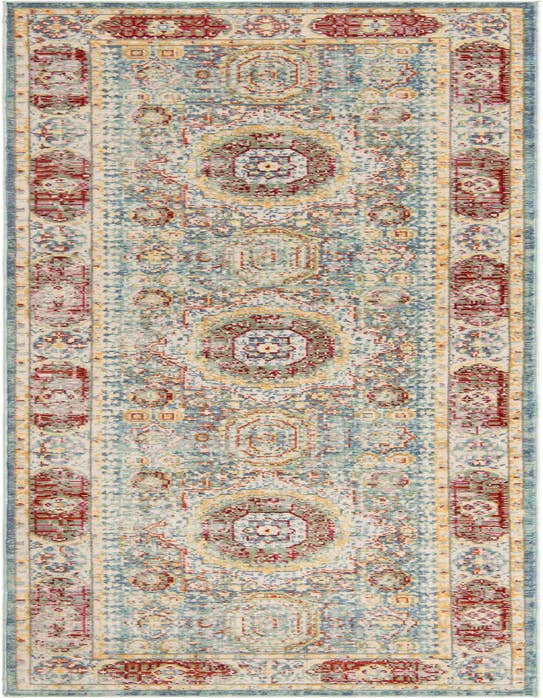 Detail image of 2' 7 x 9' 10 Aqua Runner Rug