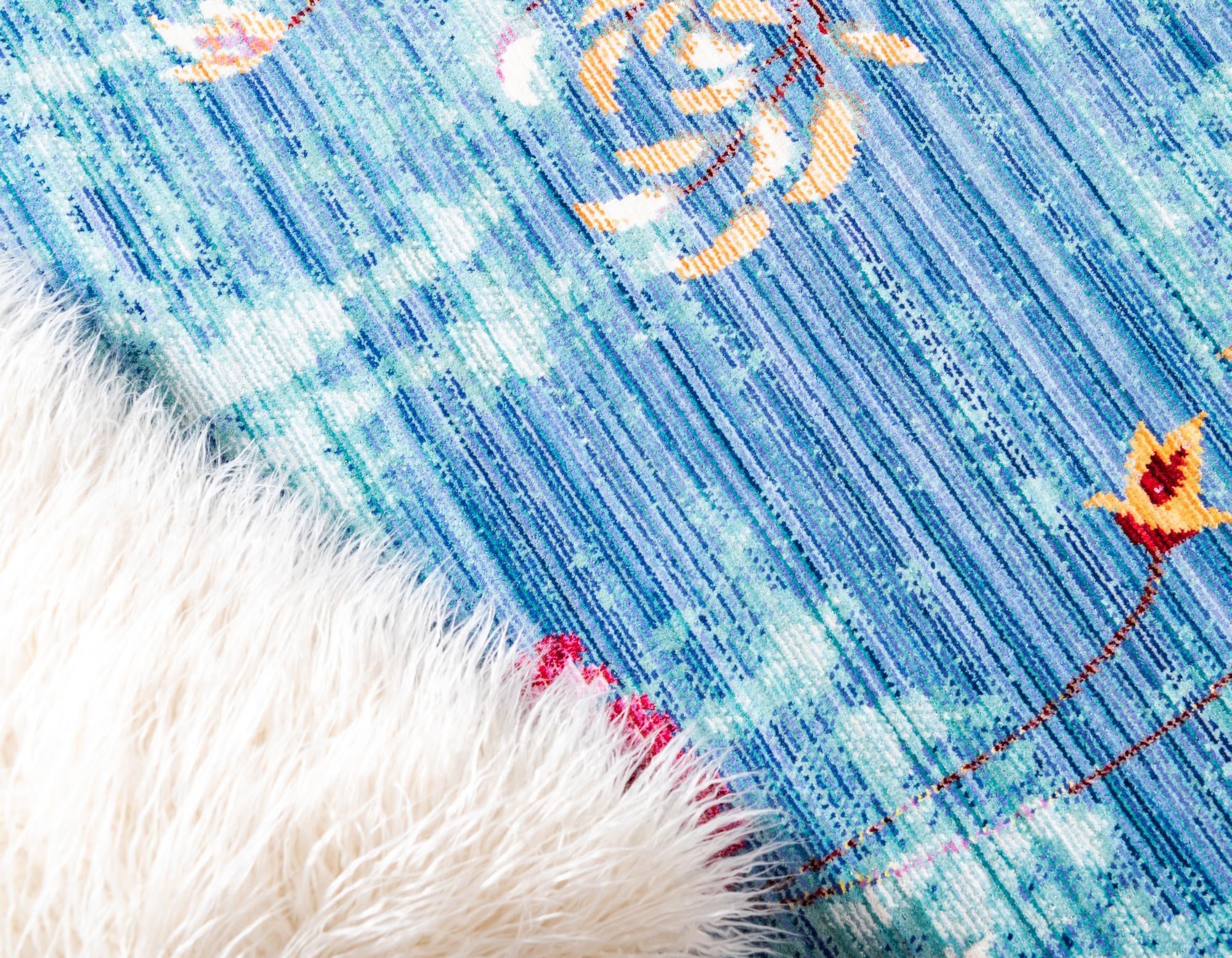 2' 7 x 9' 10 Aqua Runner Rug