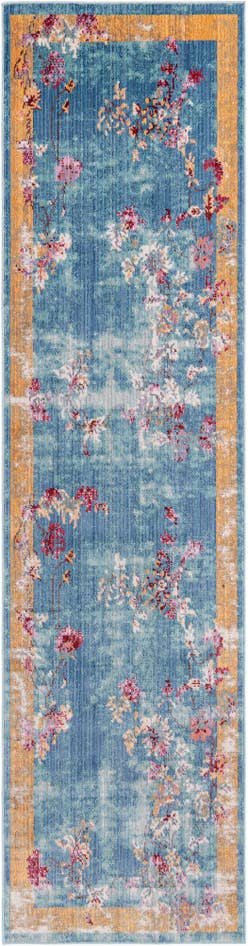 Detail image of 2' 7 x 9' 10 Aqua Runner Rug