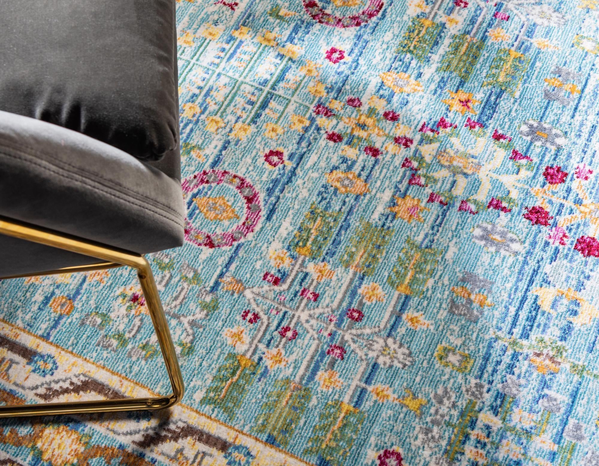 2' 7 x 9' 10 Aqua Runner Rug