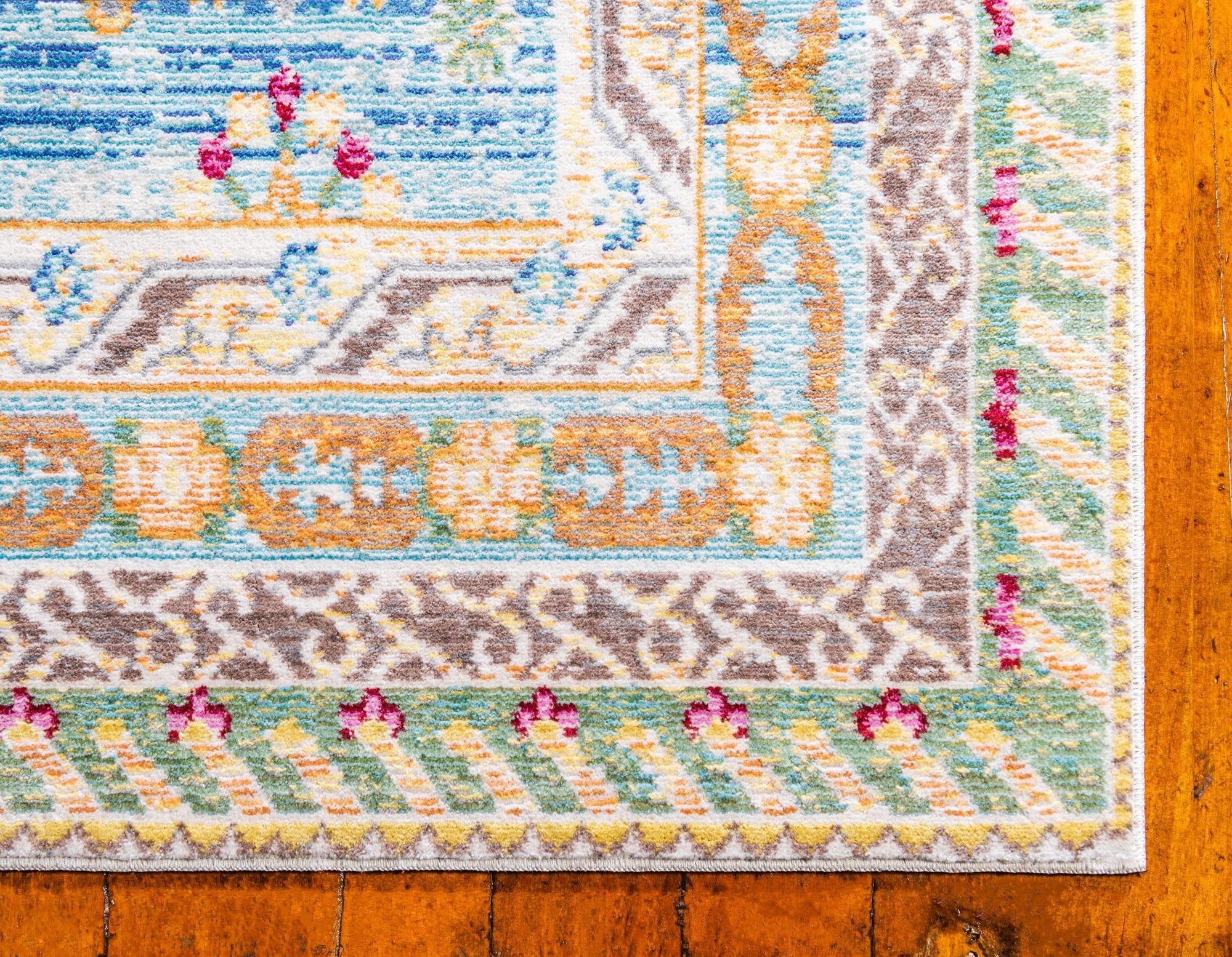 2' 7 x 9' 10 Aqua Runner Rug