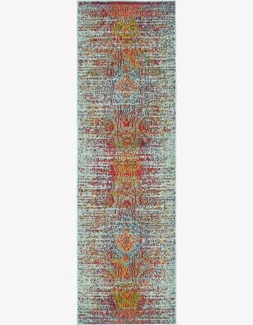 Blue Washable Arte Runner Rug