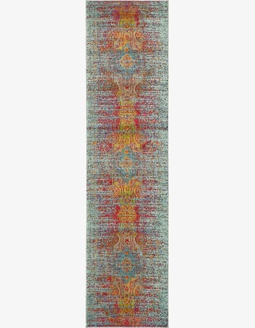 Blue Washable Arte Runner Rug