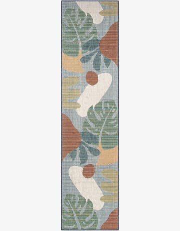 Blue Easy-Clean Baja Indoor / Outdoor Runner Rug