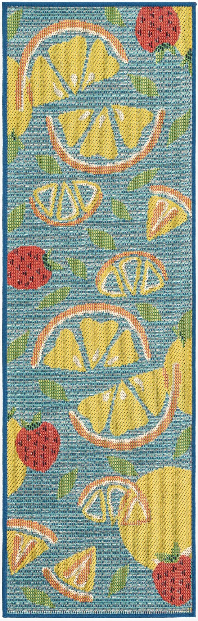 2' x 6' 1  Washable Baja Indoor / Outdoor Runner Rug