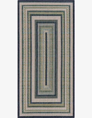 Blue Easy-Clean Baja Indoor / Outdoor Runner Rug
