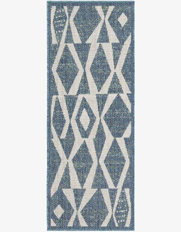 Blue Easy-Clean Baja Indoor / Outdoor Runner Rug