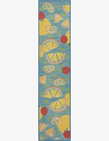 Blue Easy-Clean Baja Indoor / Outdoor Runner Rug