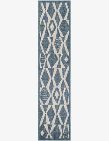 Blue Easy-Clean Baja Indoor / Outdoor Runner Rug