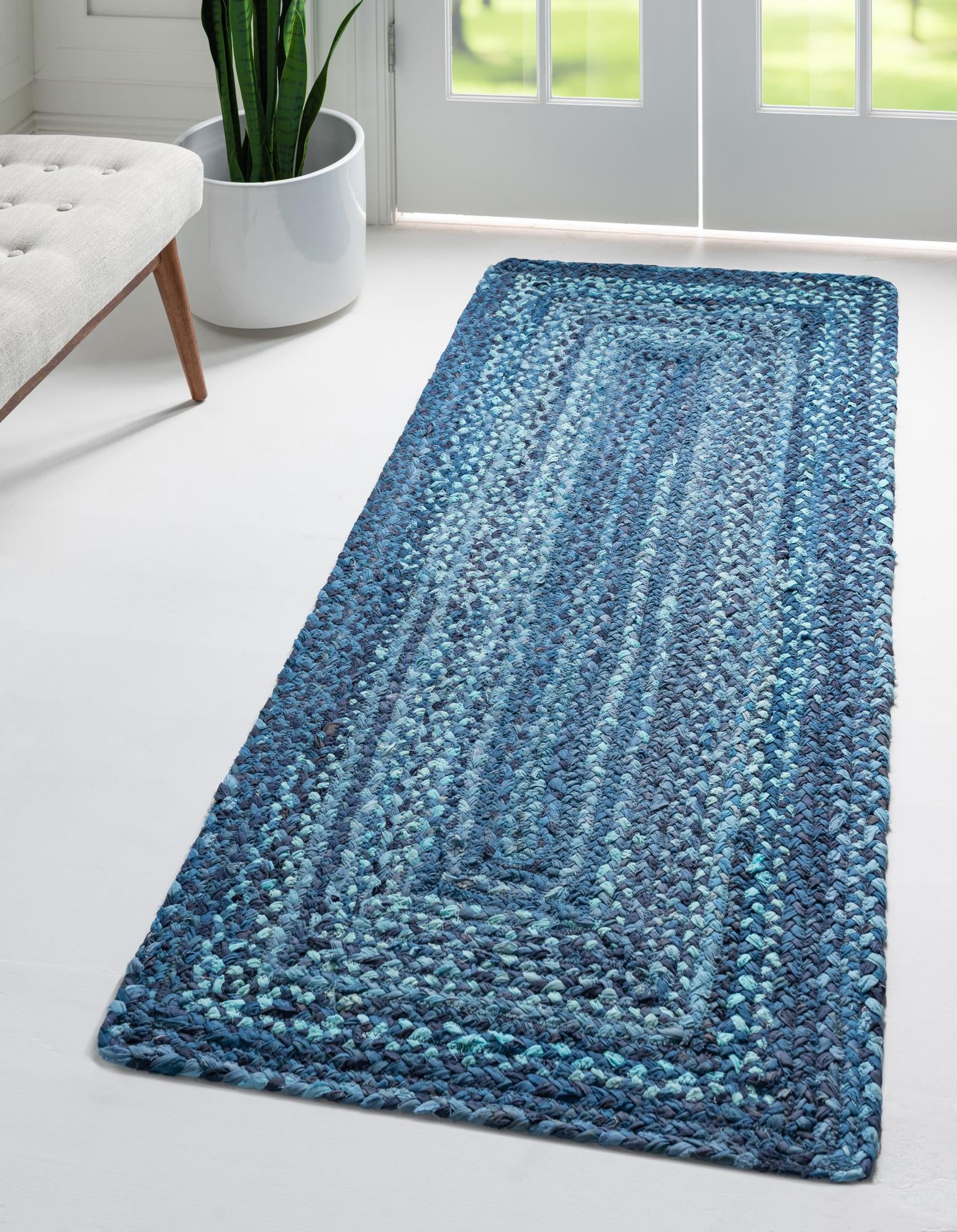 2' 6 x 6' 1  Hand Braided Chindi Runner Rug