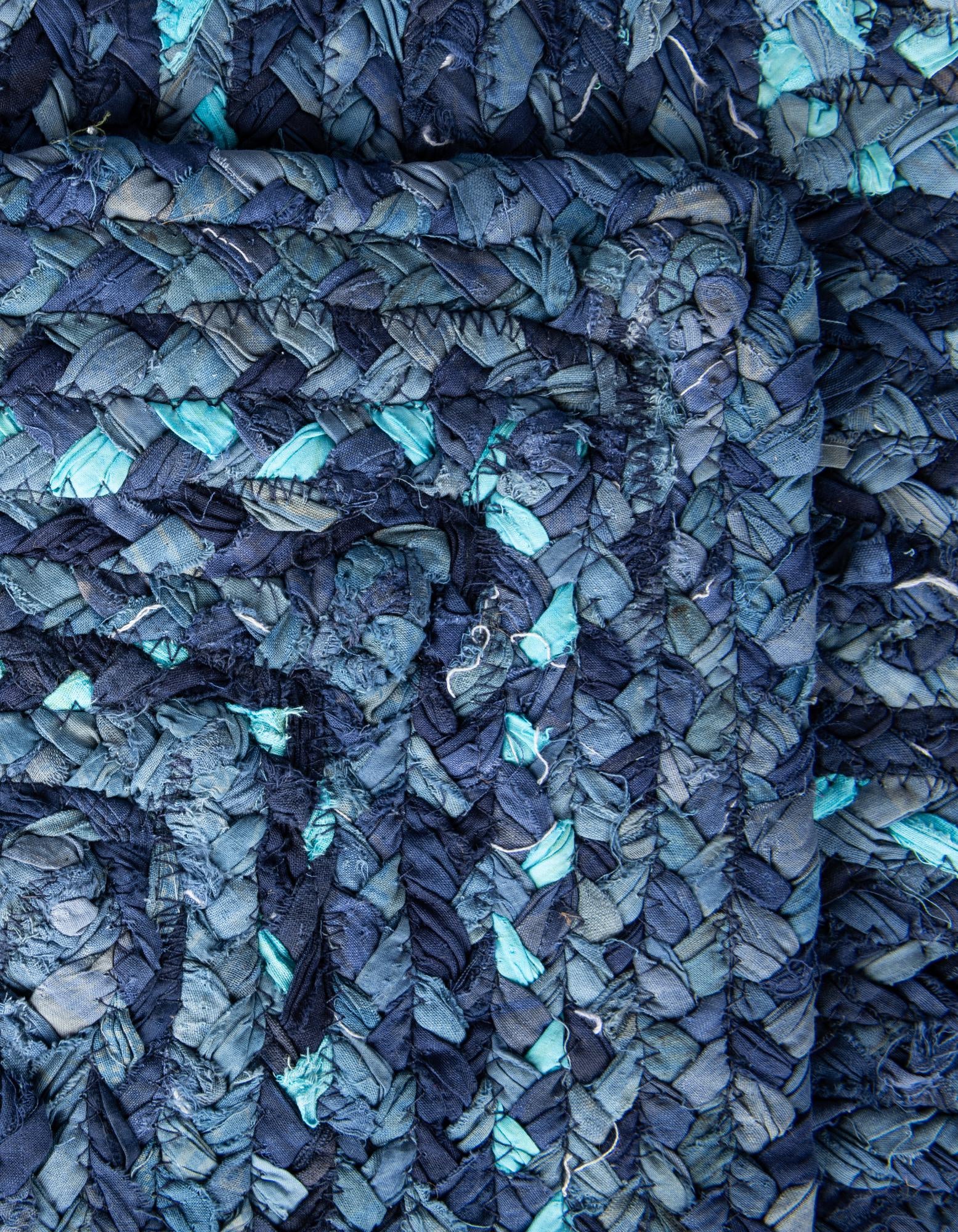 2' 6 x 6' 1 Handmade Braided Chindi Runner Rug